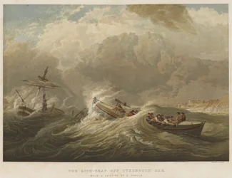 Le bateau de sauvetage au large de Tynemouth Bar